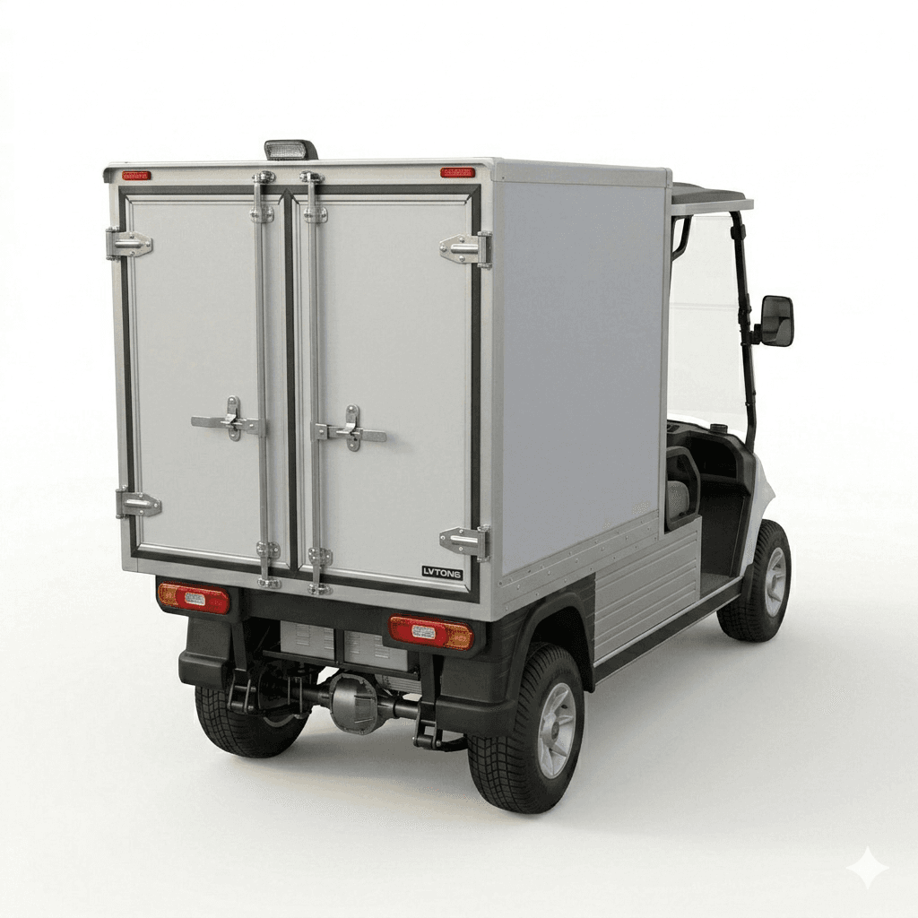 Vehículo eléctrico MG-X con caja de comida para food service - MG Carros de Golf